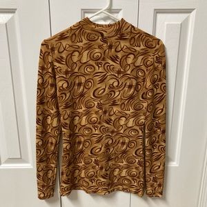 Mock neck glittery design top